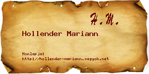 Hollender Mariann névjegykártya