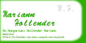 mariann hollender business card